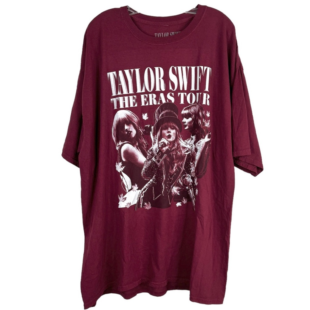 TAYLOR SWIFT The Eras Tour NEW Graphic T Shirt Maroon Burgundy Size 3XL